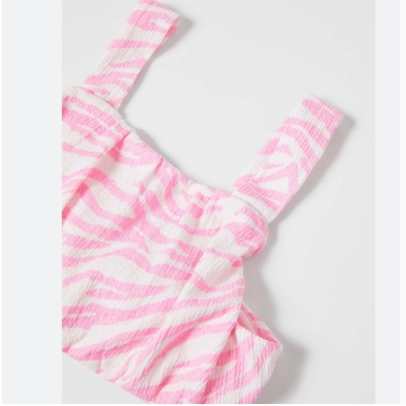 ⚜️ 2/$10 - NWT - Zara Girls Textured Pink/White Zebra Print Tank - Size 13/14 - Picture 3 of 3